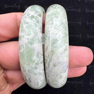 Lot of 2 Jade Bangles - 62.3 and 62.8mm Across - Jewelry Store Closeout Lot #12